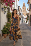 Plus size Barcelona Padded Dress- Blue