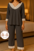 Padded Nightsuit- Long sleeves Soft modal Pants Set