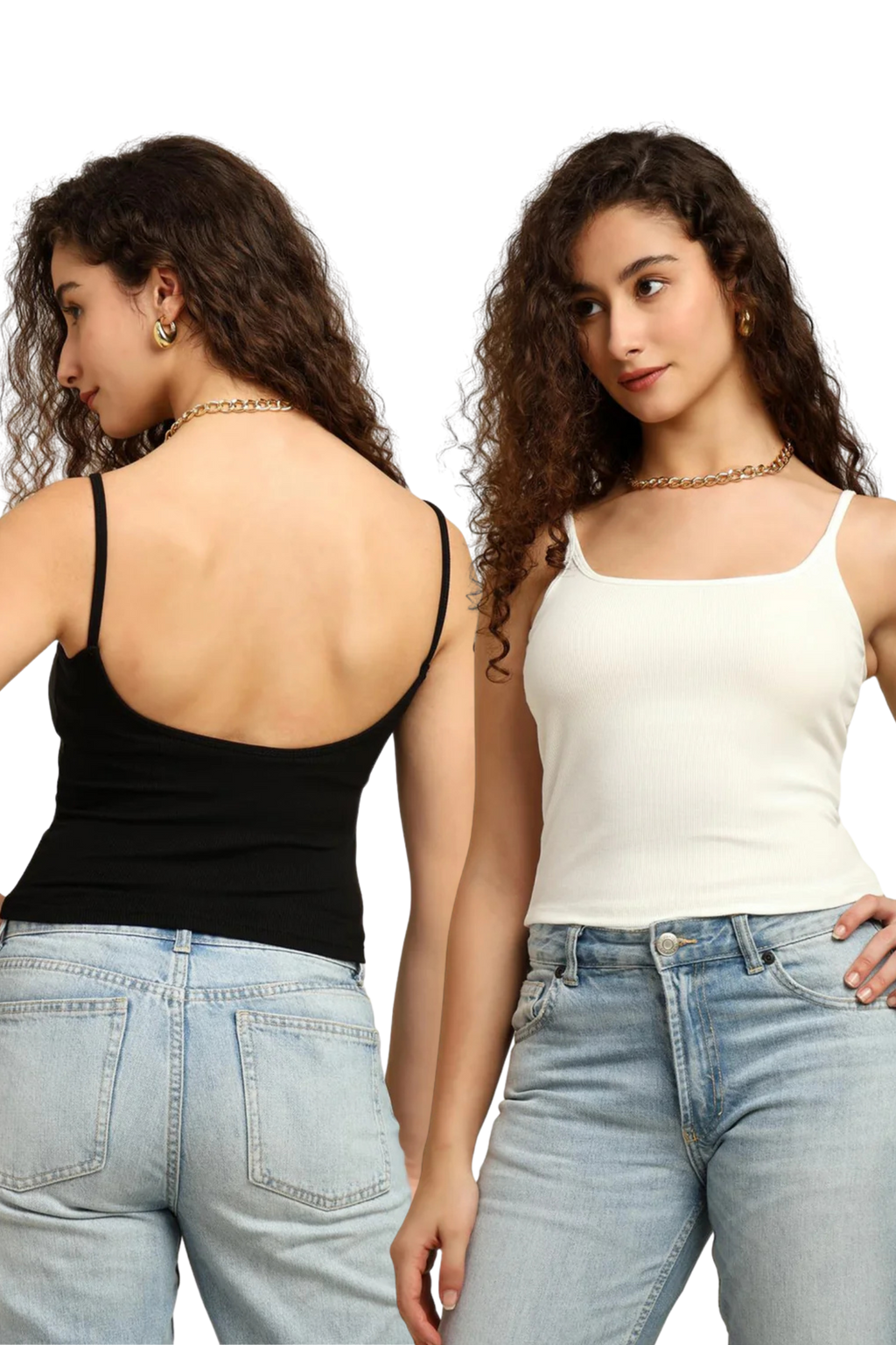 Combo Deal- Supreme StretchRib Backless Bramisoles- Black & White