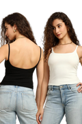 Combo Deal- Supreme StretchRib Backless Bramisoles- Black & White