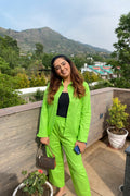 Light Green Pants Co-ord with Black T-shirt Bramisole (3-piece)