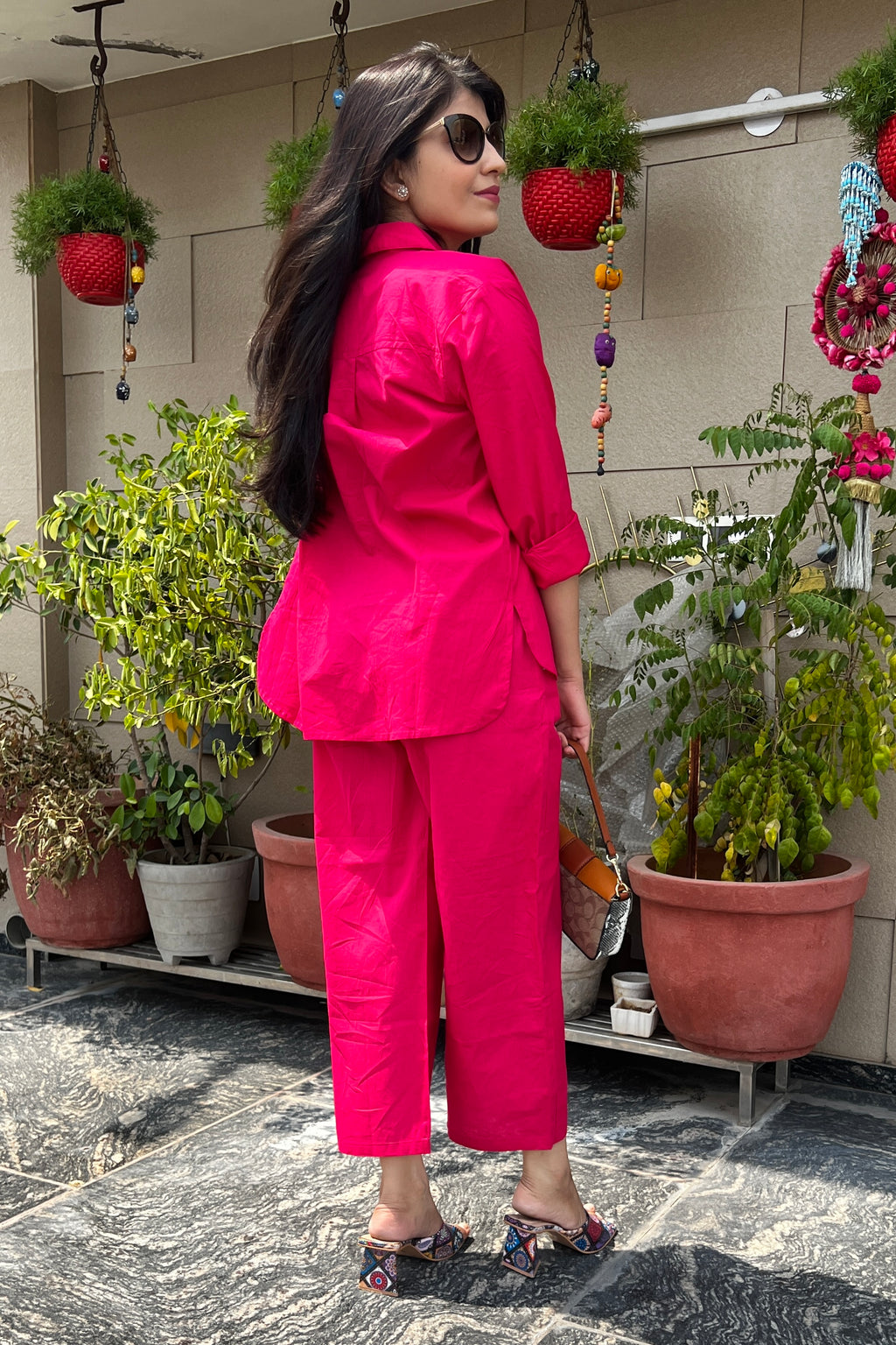 The Nikki High Waist Trousers In Hot Pink • Impressions Online Boutique