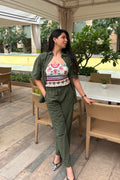 Olive Green Linen Co-ord- Shirt + Pants (2-piece)