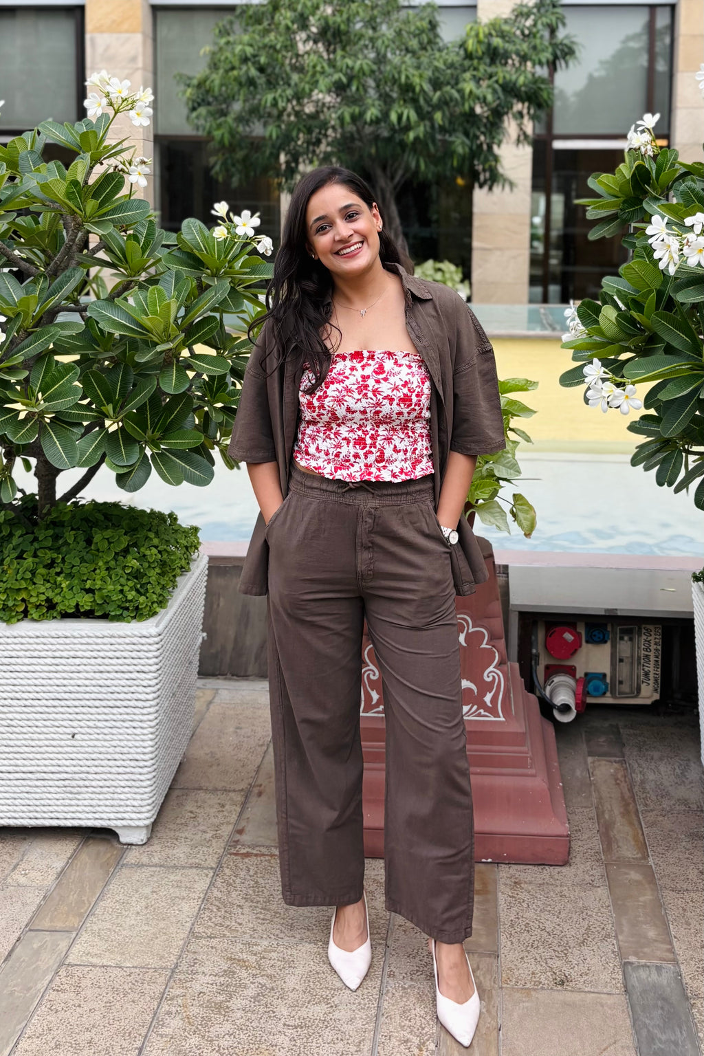 Brown Linen Co-ord- Shirt + Pants (2-piece)