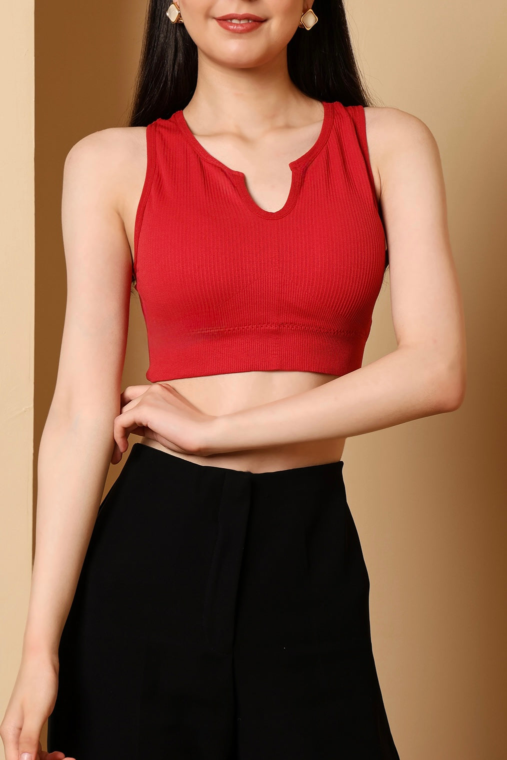 U- Micro Ribbed Crop Bramisole