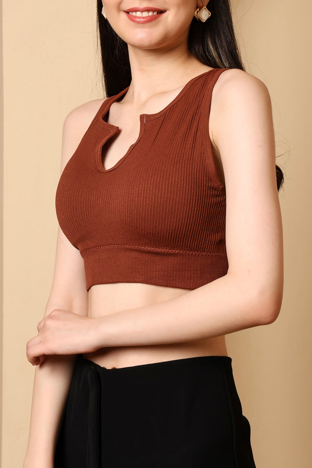 U- Micro Ribbed Crop Bramisole