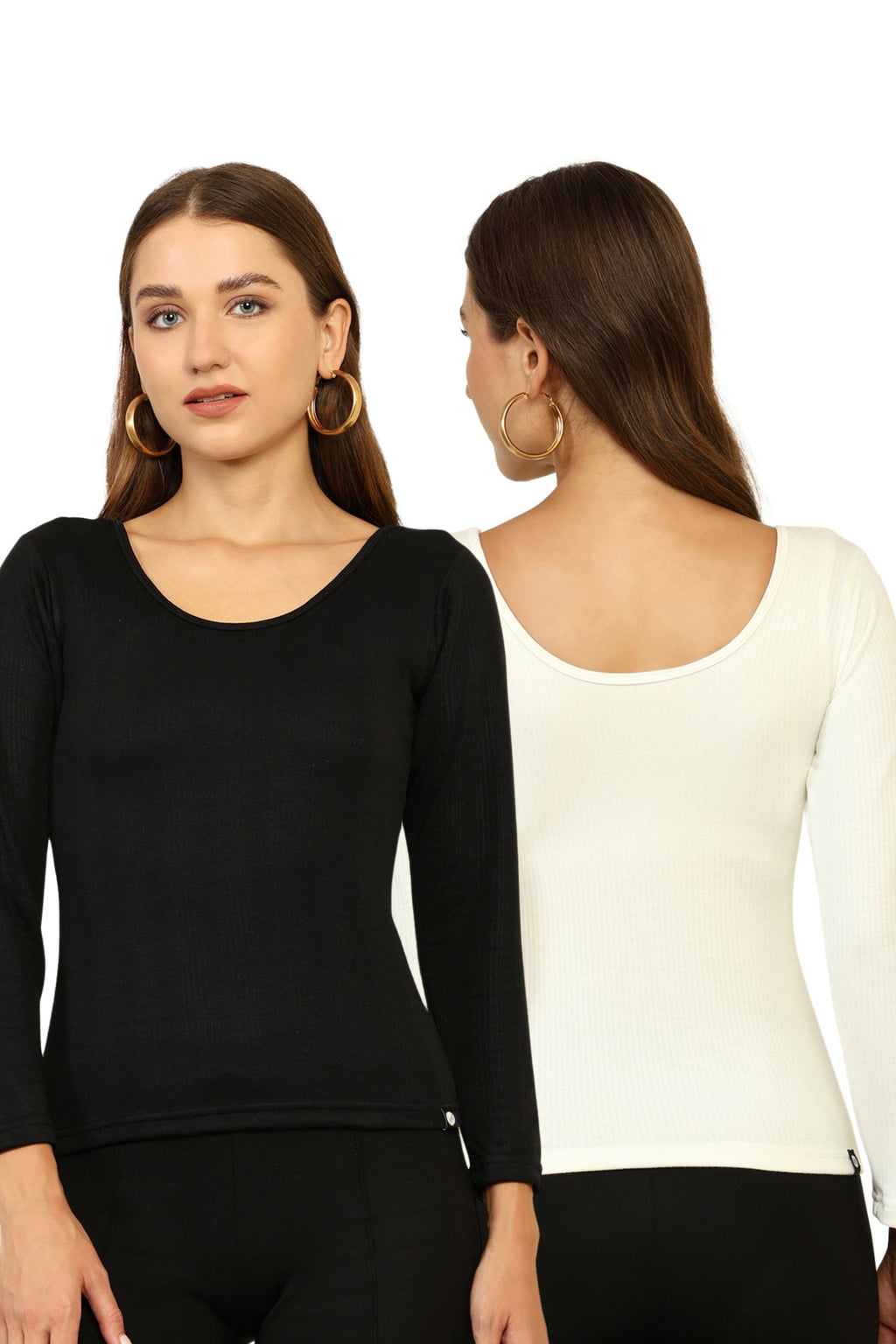 Combo Deal: Black + White Full sleeves HeatLock Thermal Bramisoles