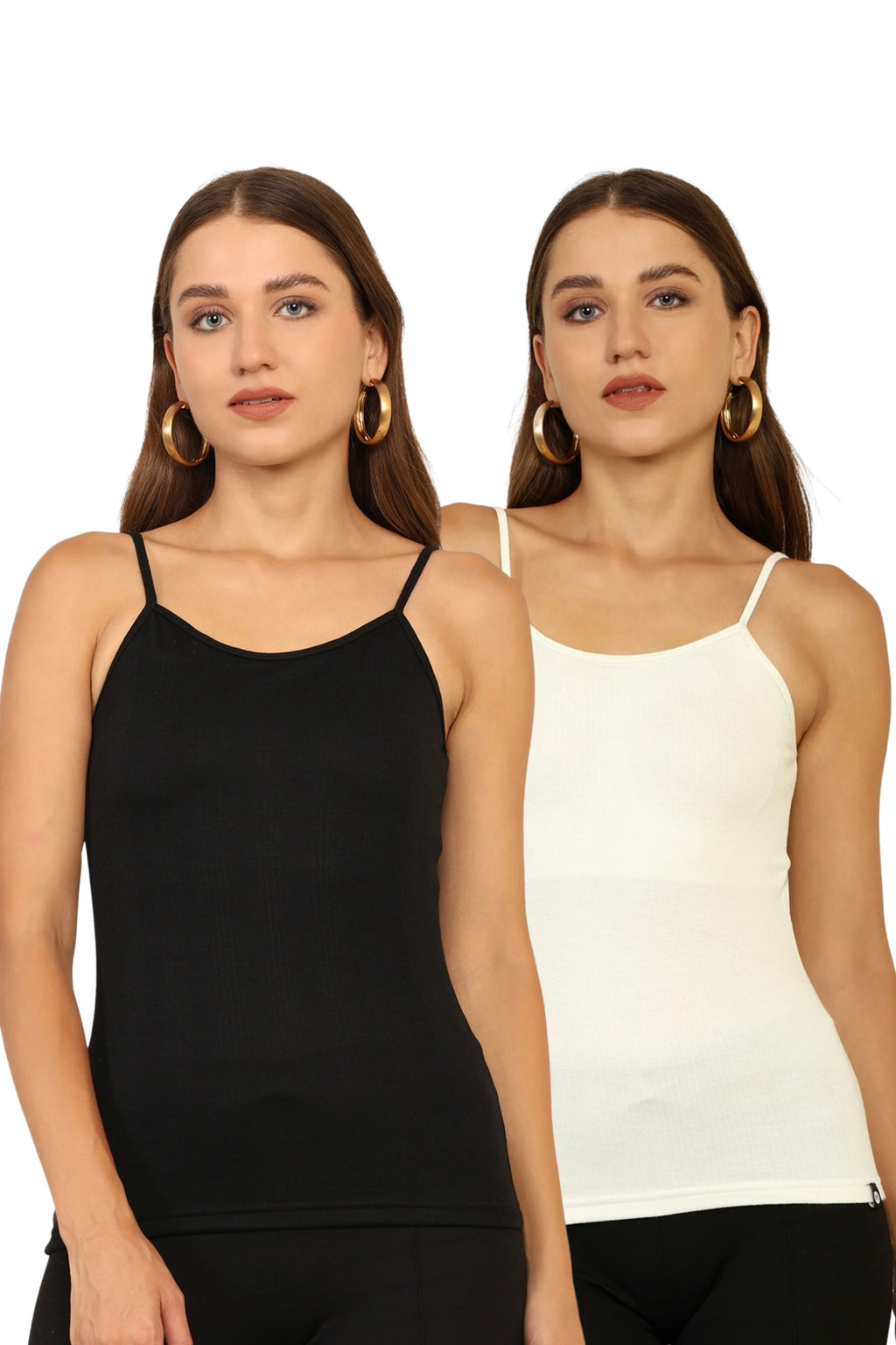 Combo Deal: Black + White Sleeveless HeatLock Thermal Bramisoles